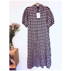 Midi Shirt Dress Button Front with Bell sleeves